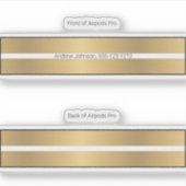 Airpods Proケース装飾スキン – 金ゴールド シール (正面)