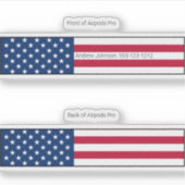 Airpods Proケース装飾皮膚 – 米国国旗 シール (正面)