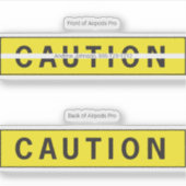 Airpods Pro Case Decorative Skin - Caution Sign シール (正面)