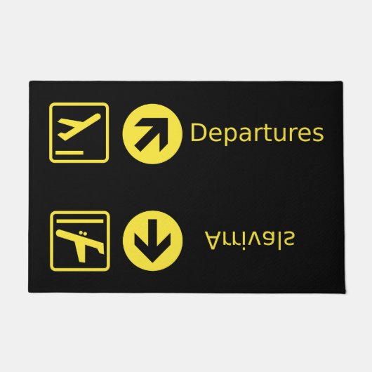 Airport Arrivals Departures Doormat ドアマット (正面)