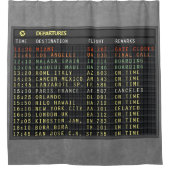 Airport Board (すべての文字がカスタマイズ可能) シャワーカーテン (正面)