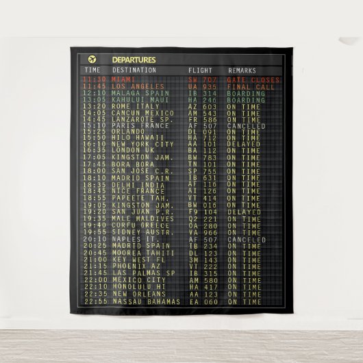 Airport Board （カスタマイズ可能）タペストリー タペストリー (正面)
