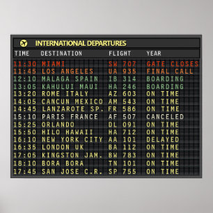 Airport Board (文字のカスタマイズ、見出しも変更可能) ポスター