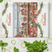 Airport Christmas Themed for Aviation Gifts キッチンタオル (折り畳み)