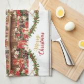 Airport Christmas Themed for Aviation Gifts キッチンタオル (四つ折り)