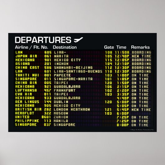 Airport Departures Poster ポスター (正面)