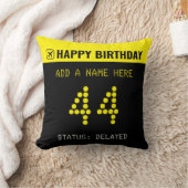 Airport Flight Board Birthday Throw Pillow クッション (ブランケット)