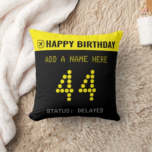 Airport Flight Board Birthday Throw Pillow クッション (ブランケット)