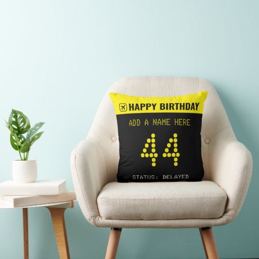 Airport Flight Board Birthday Throw Pillow クッション (椅子)