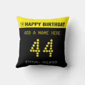 Airport Flight Board Birthday Throw Pillow クッション (裏面)