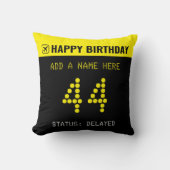 Airport Flight Board Birthday Throw Pillow クッション (正面)