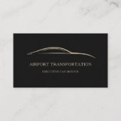 Airport Transportation QR Code Black & Gold 名刺 (正面)