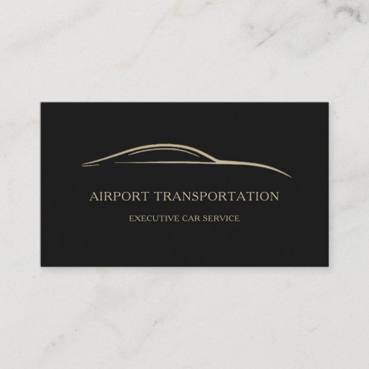 Airport Transportation QR Code Black & Gold 名刺 (正面)