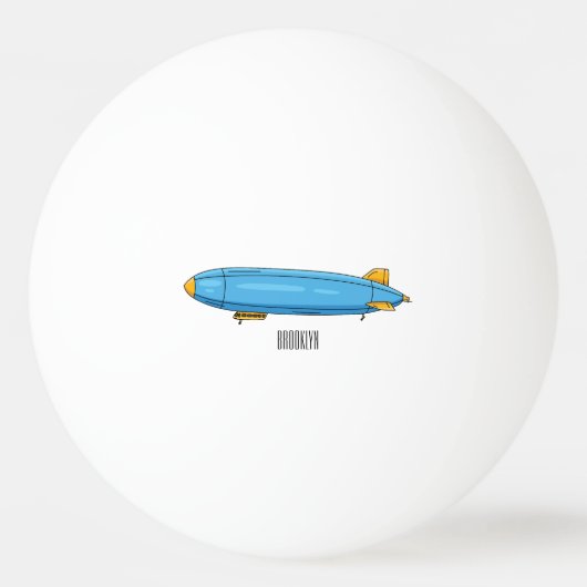 Airship cartoon illustration 卓球ボール (正面)