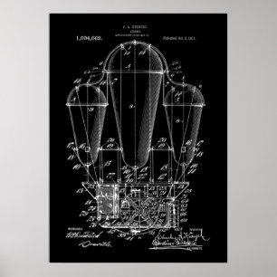 Airship Steampunk Patent Poster ポスター