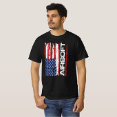 Airsoft Grunge USA Flag Tシャツ (正面フル)