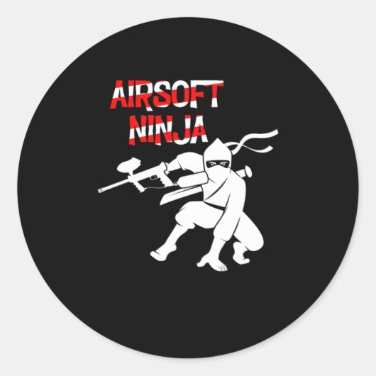 Airsoft Ninja Paintball Player Paintball Marker Gi ラウンドシール (正面)