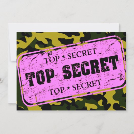 Airsoft 'Prepare for Battle' 5 x 7軍隊ピンク 招待状 (裏面)