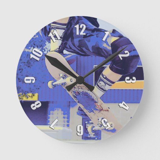 Airtime - Skateboarder ラウンド壁時計 (正面)