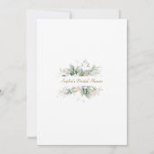 Airyウォーターカラーピンクフローラ金ゴールドブライダルティーパーティー 招待状 (裏面)