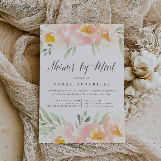 Airyフローラ仮想ベビーまたはブライダルシャワーバイメール 招待状
