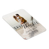 Airy白いオーバーレイ写真の保存結婚日付 マグネット (右側)