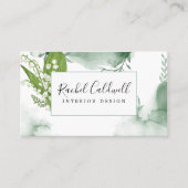 Airy緑の葉_白い花 名刺 (正面)