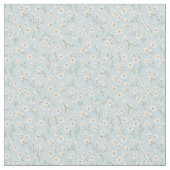 Airy Chamomile & Sky Blue Wildflower Meadow ファブリック (クローズアップ)