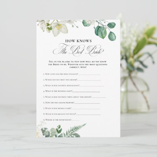 Airy Eucalyptus Greenery Boho Rustic Bridal Shower 招待状 (スタンド正面)