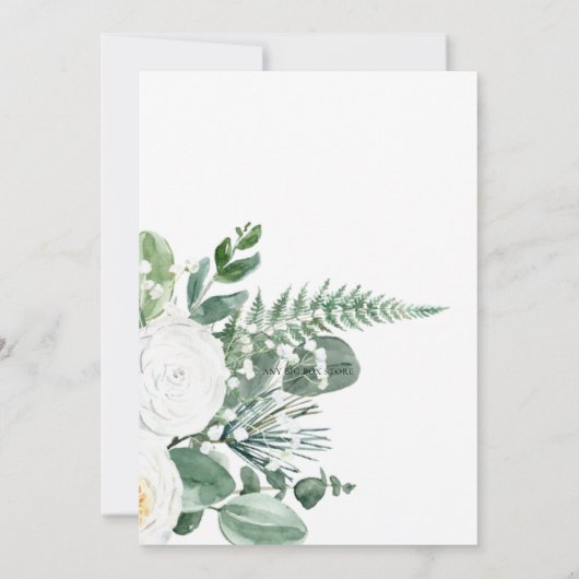 Airy Eucalyptus Greenery Boho Rustic Bridal Shower 招待状 (裏面)