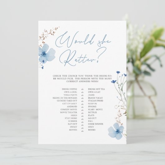 Airy Eucalyptus Greenery Boho Rustic Bridal Shower 招待状 (スタンド正面)