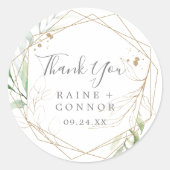Airy Greeneryありがとう結婚式の引き出物シール ラウンドシール (正面)