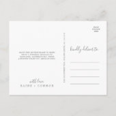 Airy Greeneryと金ゴールドリーフありがとうはがき ポストカード (裏面)