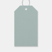 Airy Greeneryと金ゴールドリーフ結婚の歓迎 ギフトタグ (裏面)