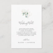 Airy Greeneryと金ゴールド結婚のWishing Well Card エンクロージャーカード (正面)