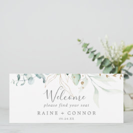 Airy Greeneryのシーぶら下がったティングチャートのウェルカムヘッダー