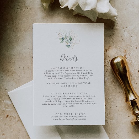 Airy Greeneryの結婚詳細エンクロージャカード エンクロージャーカード