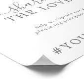 Airy Greenery共有ラブズ結婚のハッシュタグのサイン ポスター (角)