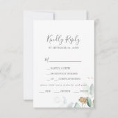 Airy Greenery印刷可能または印刷されたメニューRSVPカード 招待状 (正面)