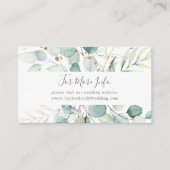 Airy Greenery and Gold Leaf Wedding Website エンクロージャーカード (正面)
