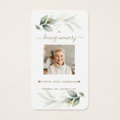 Airy Greenery Eucalyptus写真葬式祈りの言葉カード (正面)