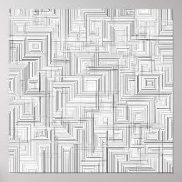 Airy Layered Labyrinth Decoupage Template Line Art ポスター