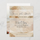 Airy Neutral Natural Element Boho日付を保存 招待状 (正面/裏面)