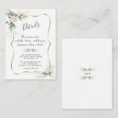 Airy Water Color Greeneryフローラ結婚の詳細 エンクロージャーカード (正面/裏面)
