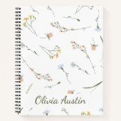 Airy Wildflower Journal Personalized Minimalist  ノートブック (正面)