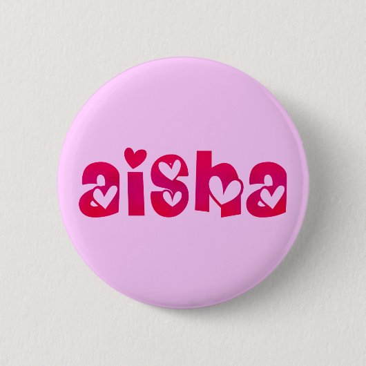 Aishaのハート 缶バッジ (正面)