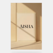 Aisha Elegant Name Poster – Personalized Typograph アクリルサイン (正面)