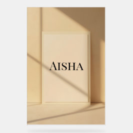 Aisha Elegant Name Poster – Personalized Typograph アクリルサイン