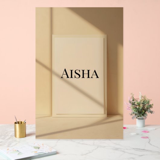 Aisha Elegant Name Poster – Personalized Typograph アクリルサイン (ウェディング)