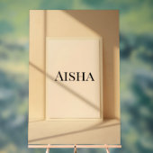 Aisha Elegant Name Poster – Personalized Typograph アクリルサイン (ニュートラル)